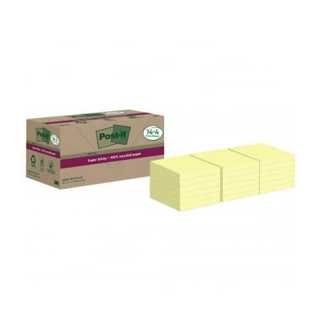 Foglieti adesivi post-it 654 rsscy 14+4f 7.6x7.6cm 70fogli giallo