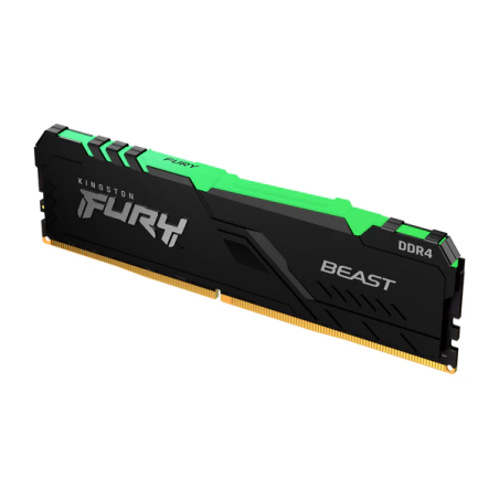 Ram dimm ddr4 8gb kingston fury beast rgb 1x8gb cl 16 nero [kf432c16bb2a/8]