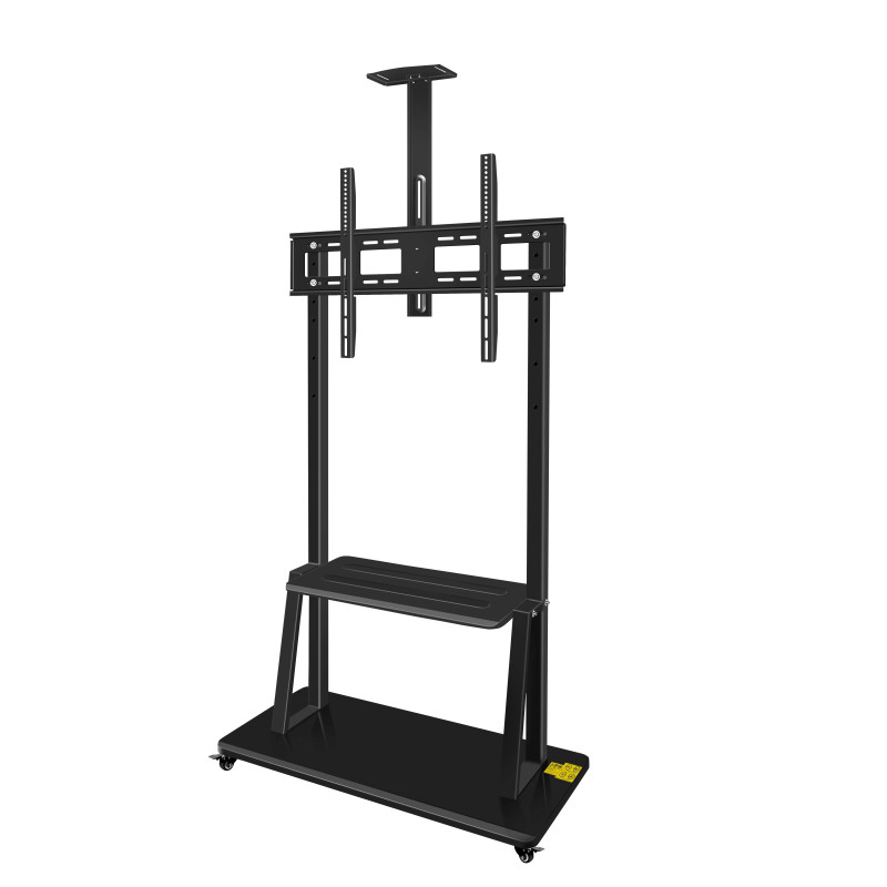Supporto tv a pavimento link 42-100" con ruote e ripiano