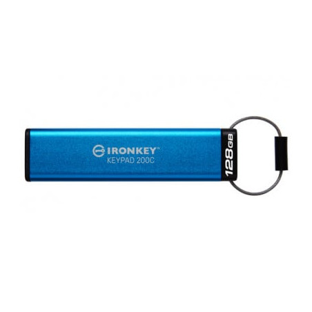 Pen drive 128gb kingston ironkey keypad usb 3.1 blu [ikkp200c/128gb]