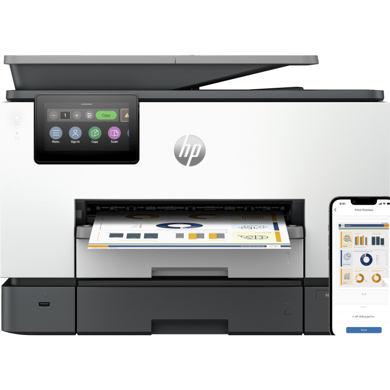 Stampante hp officejet pro 9130b multifunzione 4in1 a colori a4 grigio/bianco