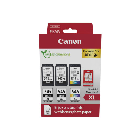 Cartuccia canon pg-545 15ml/13ml no.545xlx2/546xl ciano/magenta/giallo/nero