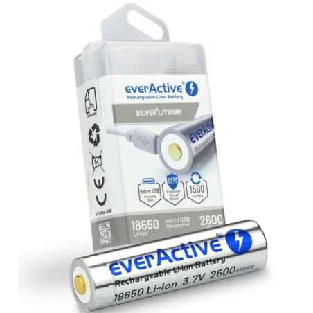 Batteria everactive 18650 li-ion 2600mah/3.7v [ev18650-26m]