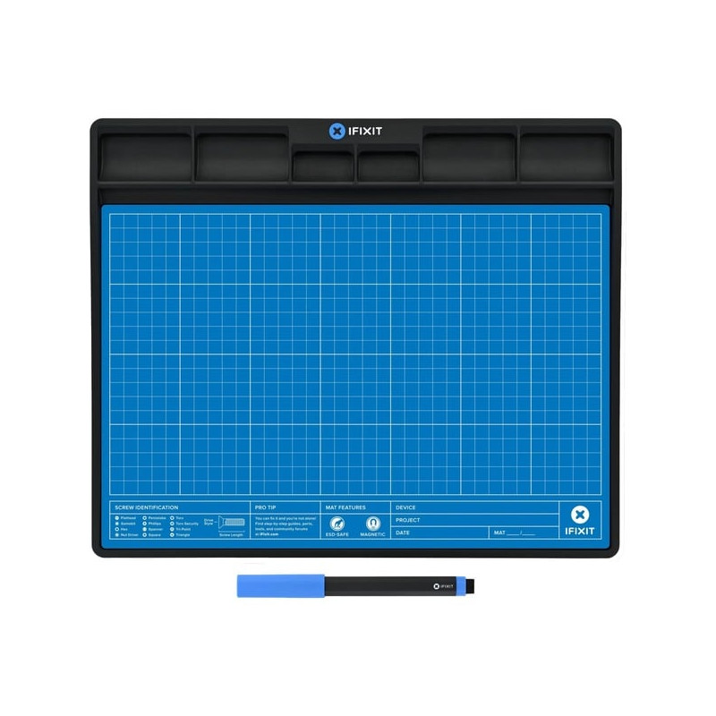Tappetino da lavoro magnetico ifixit fixmat blu/nero [eu145491-1]