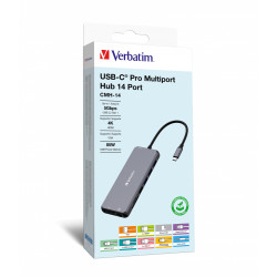 Hub multiporta verbatim cmh-14 usb 14 porte tipo c 5000 mbit/s