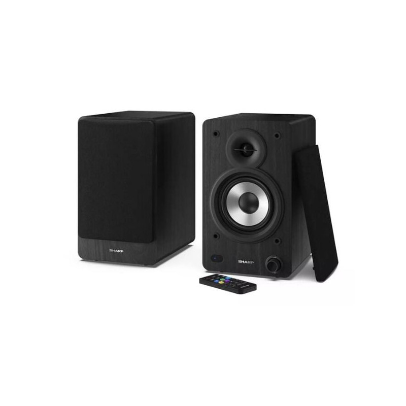 Altoparlanti sharp bookshelf 2 vie wireless bluetooth v5.0/usb/aux/rca