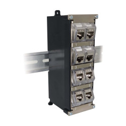 Scatola di distribuzione oem keystone 8 porte per guida din e montaggio