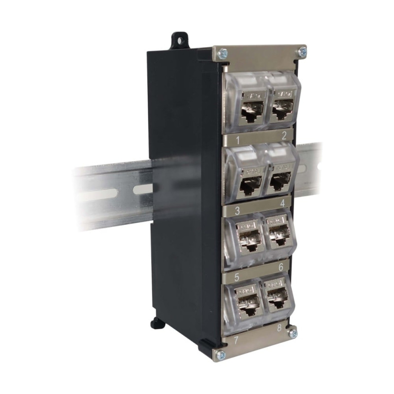 Scatola di distribuzione oem keystone 8 porte per guida din e montaggio