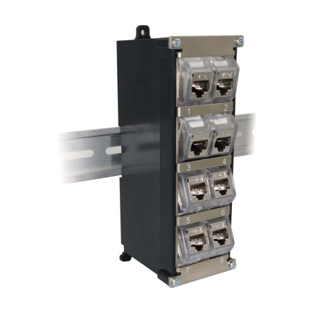 Scatola di distribuzione oem keystone 8 porte per guida din e montaggio