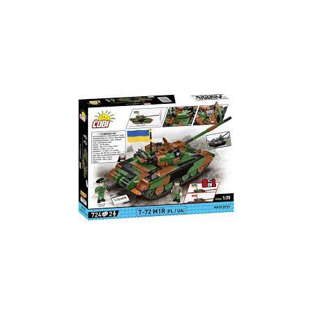 Modellino cobi klocki t-72m1r 1/35 con 2 figurine e 724 blocchi