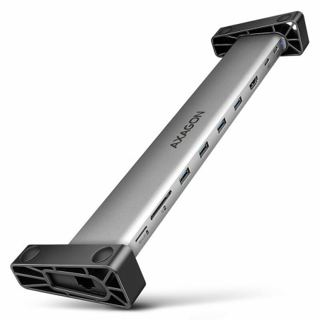 Hub usb axagon hmc-10hls 10-in-1 100w grigio [nuaxnus1010hls0]
