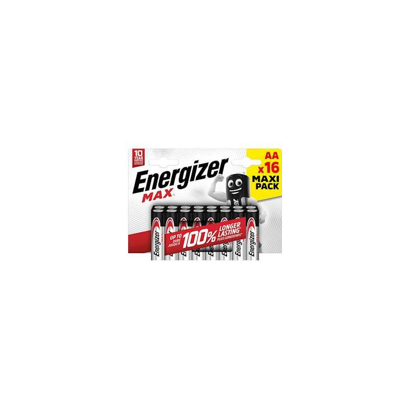 Pile energizer max aa x 16 alcalina lr6 2550mah [e303327501]