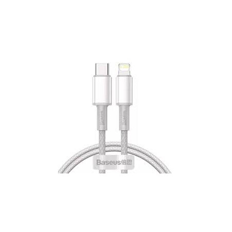 Cavo baseus usb-c a lightning 20w 5a pd 1m bianco [catlgd-02]