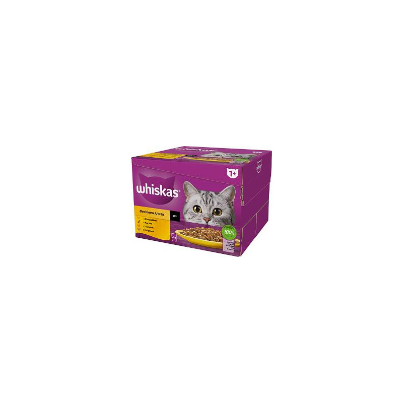 Cibo umido per gatti whiskas poultry feast 24x85g