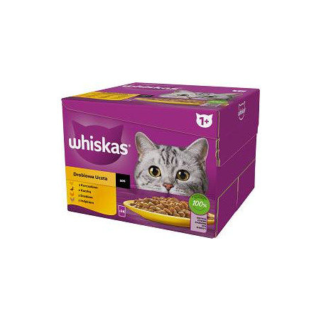 Cibo umido per gatti whiskas poultry feast 24x85g