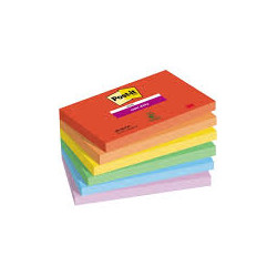 Blocco note post-it adesivo super sticky notes 127x76mm verde/giallo/blu/rosso/viola/arancia