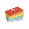 Blocco note post-it adesivo super sticky notes 127x76mm verde/giallo/blu/rosso/viola/arancia