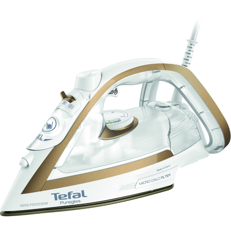 Ferro da stiro tefal puregliss fv8042e0 a secco e a vapore 2900w