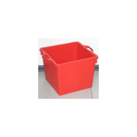 Mastello quadro l. 40 40x40 h.33 rosso ics [ics ]