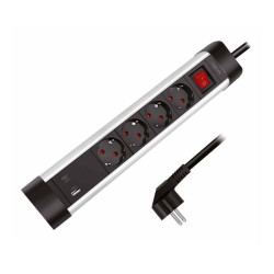 Multipresa logilink 4 vie nero/argento