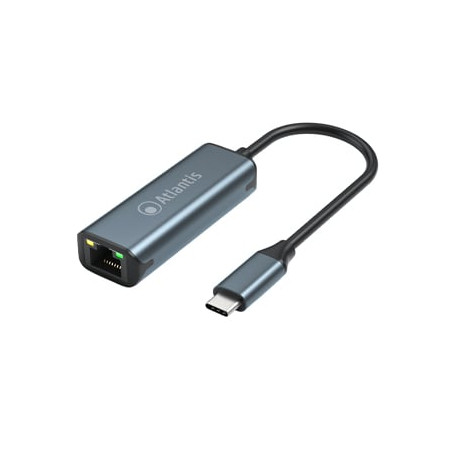 Adattatore atlantis land con cavo usb 3.2 type-c 15cm nero [a04-tc_lan]