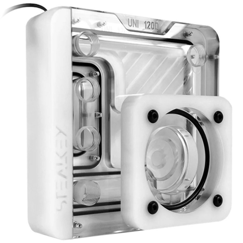 Piastra watercooling stealkey customs sk-uni 120d rgb bianco/trasparente