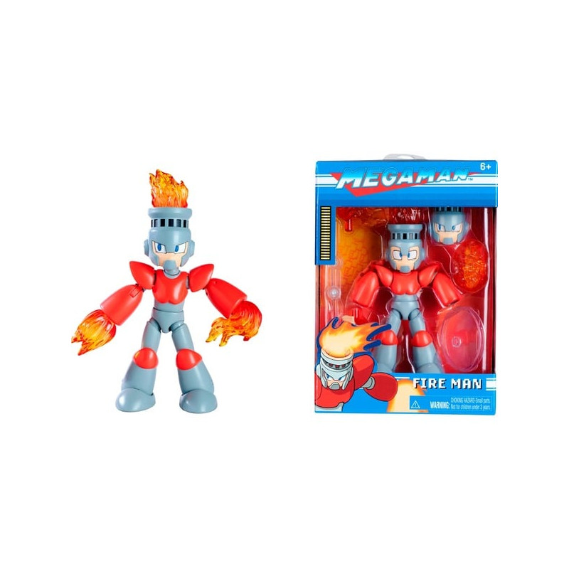 Figurina jada toys 253251023 mega man - fire man 11cm multicolore