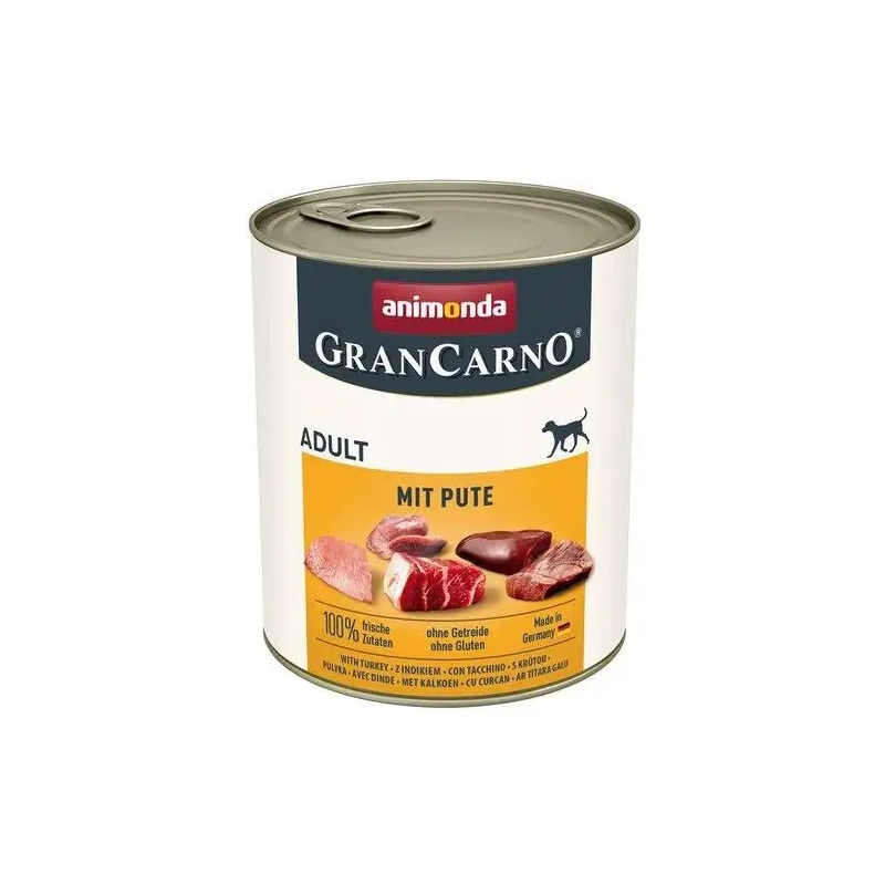 Cibo umido animonda grancarno adulto con tacchino per cani 800g