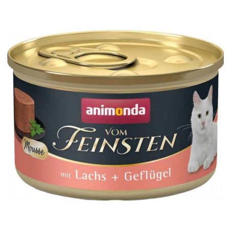 Cibo umido animonda vom feinsten mousse salmone e pollame per gatti