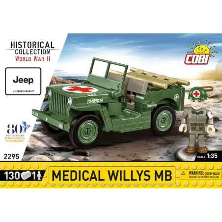 Set da costruire cobi klochi jeep medical willys mb 1:35 verde 130pz