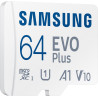 64gb scheda sd samsung evo plus microsdxc u1 v10 a1 bianco [mb-mc64sa/eu]