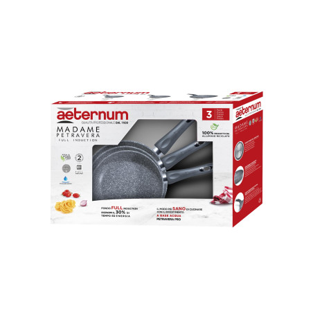 Set di pentole aeternum madame petravera 20x24x28cm grigio 3pz
