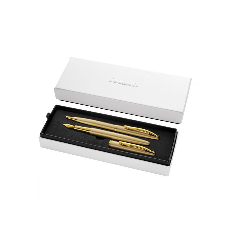 Set penna stilografica pelikan jazz noble elegance gold scrittura