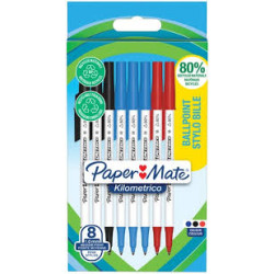 Set penne a sfera papermate kilometrico colori assortiti 8pz [2187680]