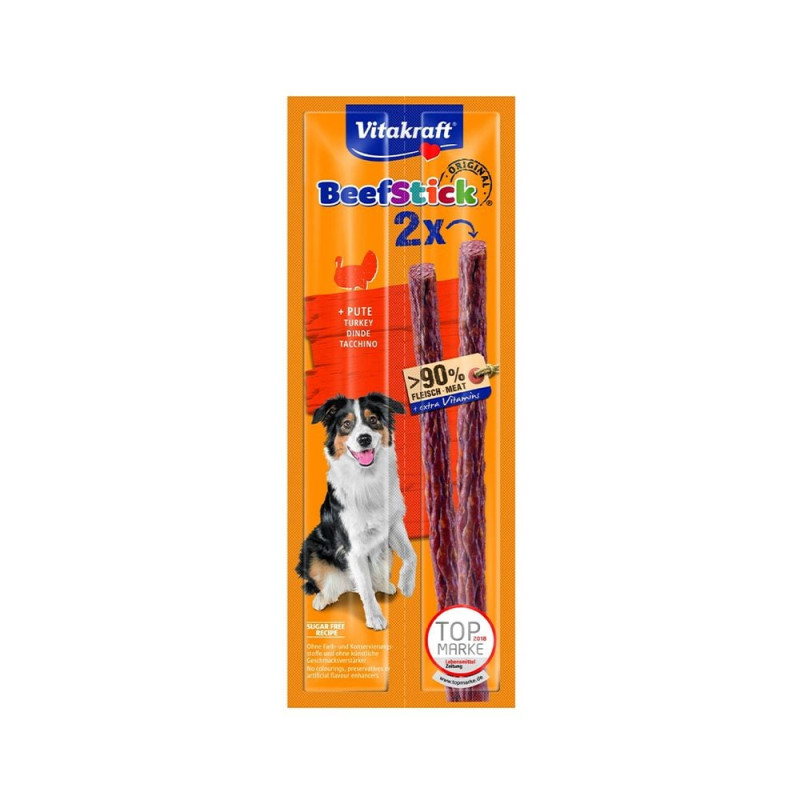 Snack per cani vitakraft beef stick con tacchino 2x12g