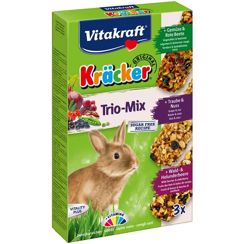 Dolcetti per conigli vitakraft kracker trio-mix conigli nani