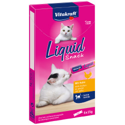 Snack per gatti vitakraft liquid snack chicken 6x15g