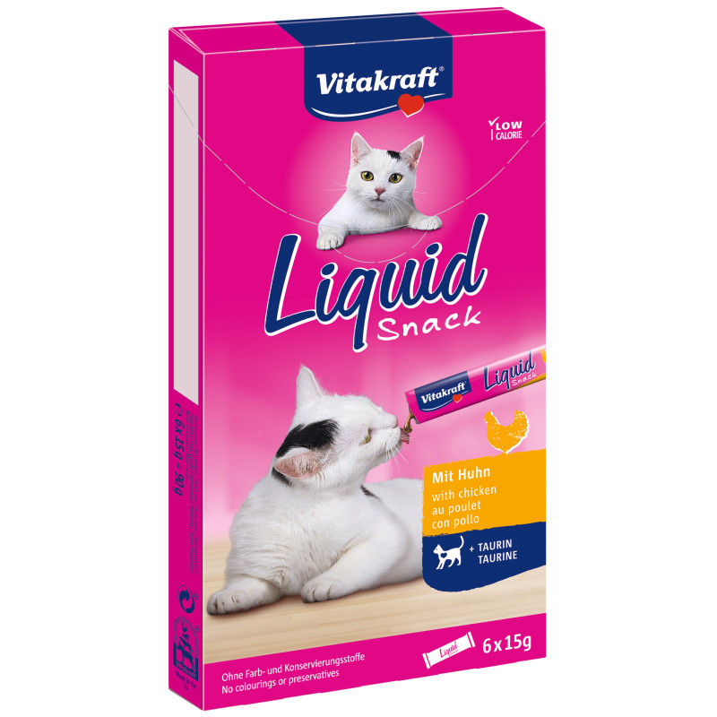 Snack per gatti vitakraft liquid snack chicken 6x15g