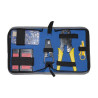 Set attrezzi link lkms09 per reti con tester e custodia nero/blu/rosso/giallo