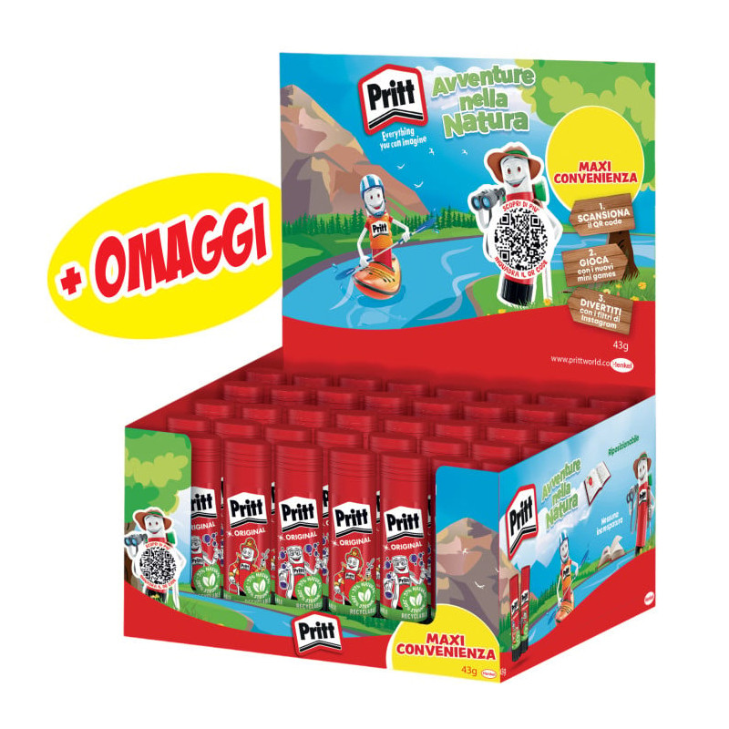 Colla pritt stick avventura nella natura 43g 850ml bianco 40pz [2971644]