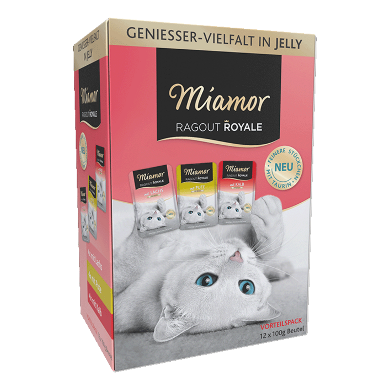 Alimento umido miamor ragu royale con tacchino/salmone/vitello in