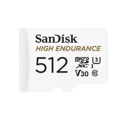 512gb scheda microsdxc sandisk high endurance u3 v30 class 10 bianco