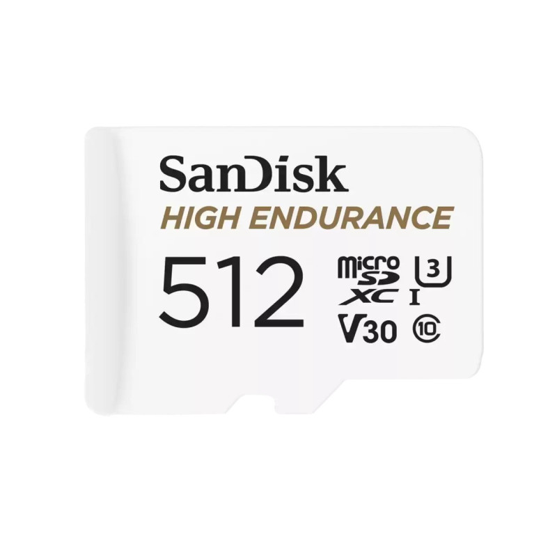 512gb scheda microsdxc sandisk high endurance u3 v30 class 10 bianco