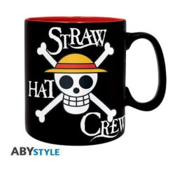 Tazza abystyle one piece logo straw hat crew mug 460ml nero