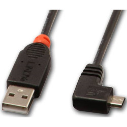 Cavo usb lindy 31975 tipo-a/b 2.0 90 gradi 0.5m nero [31975]