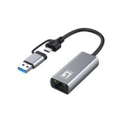 Adattatore level one cablato usb-a/usb-c 2500mbit/s grigio