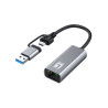 Adattatore level one cablato usb-a/usb-c 2500mbit/s grigio
