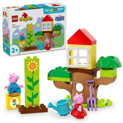 Gioco da costruzione lego duplo peppa pig giardino e casa sull'albero