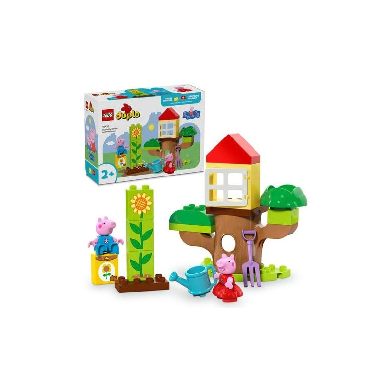 Gioco da costruzione lego duplo peppa pig giardino e casa sull'albero