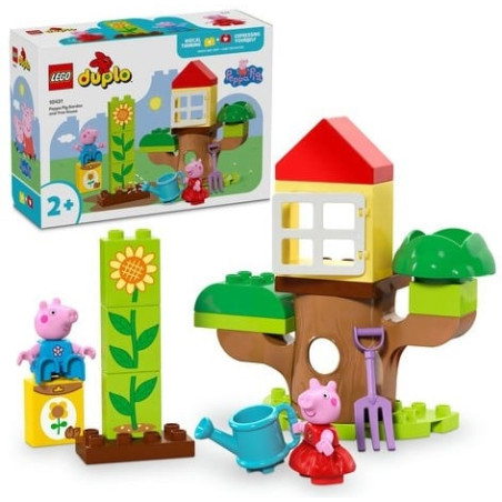 Gioco da costruzione lego duplo peppa pig giardino e casa sull'albero